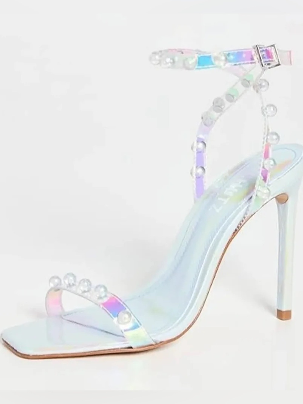 Schultz Iridescent Pearl-Accent Strappy Heels